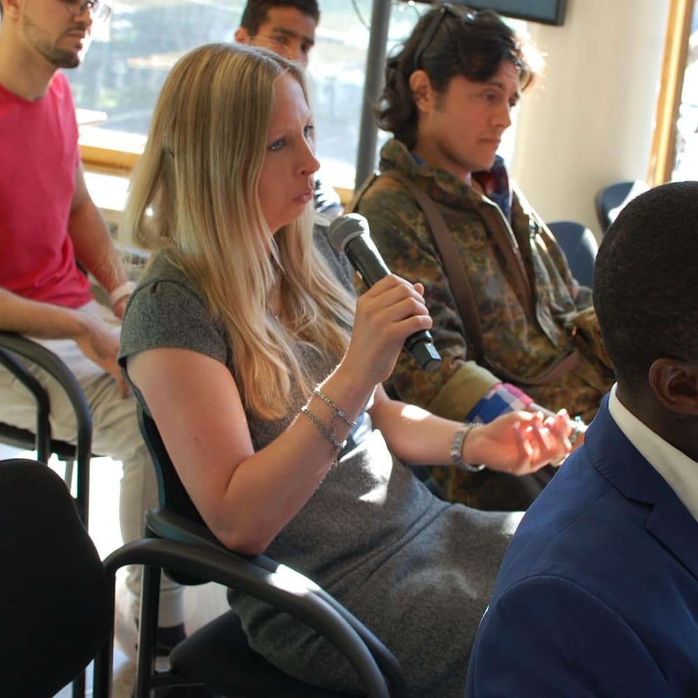 An audience member contributing to an Entergrate discussion